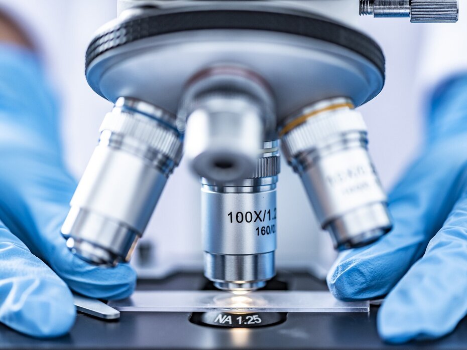 Ein Mikroskop im Detail.